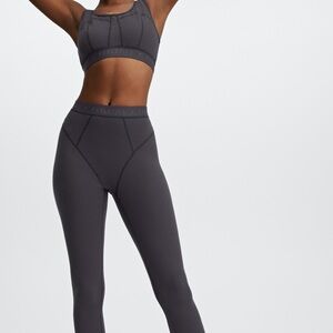 Fabletics Charcoal High-Support Seamless Sports Bra and Leggings Set